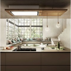 Elica Lullaby Wood /A/120 Wi-Fi Connet Απορροφητήρας Νησίδα-Οροφής 120cm Καφέ